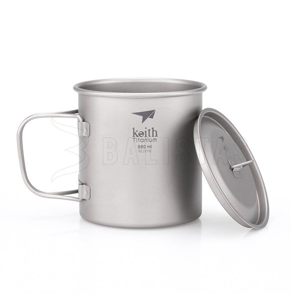 Titánový hrnček Keith s vekom 550 ml