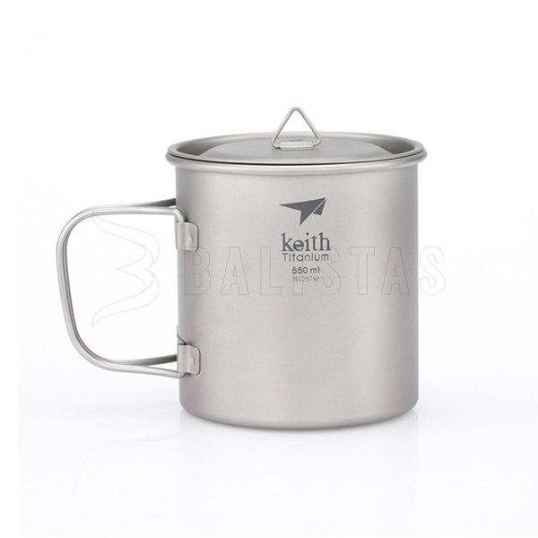 Titánový hrnček Keith s vekom 550 ml