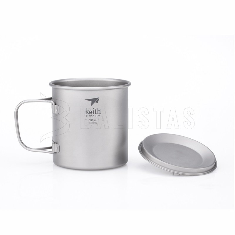 Titánový hrnček Keith s vekom 550 ml