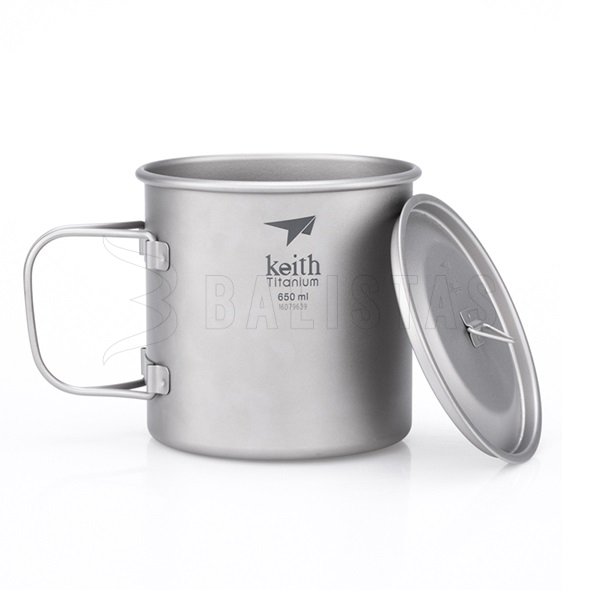 Titánový hrnček Keith s vekom 650 ml