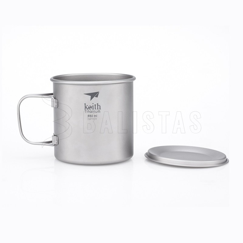 Titánový hrnček Keith s vekom 650 ml