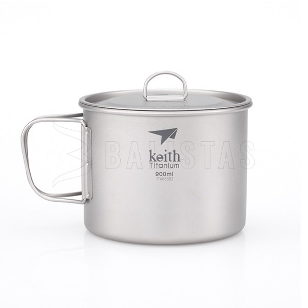 Titanový hrnček Keith s viečkom 900ml
