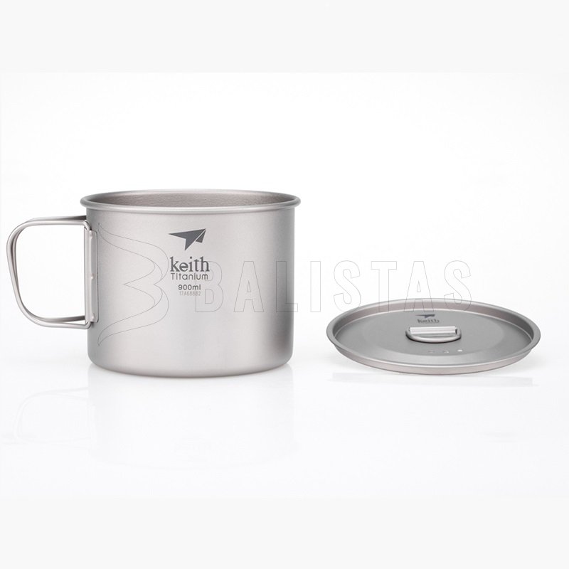 Titanový hrnček Keith s viečkom 900ml