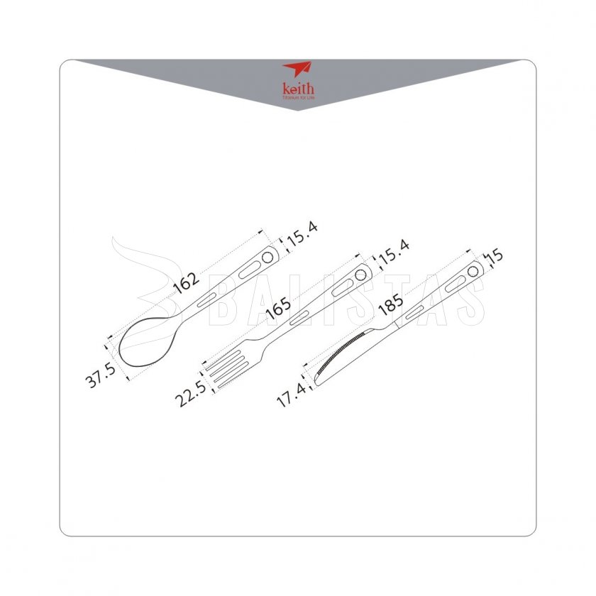 Titánový príbor Keith Cutlery Set