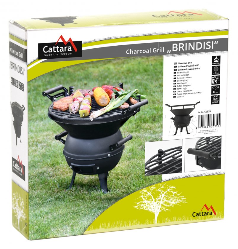 Gril na drevené uhlie liatinový Cattara Brindisi 35cm