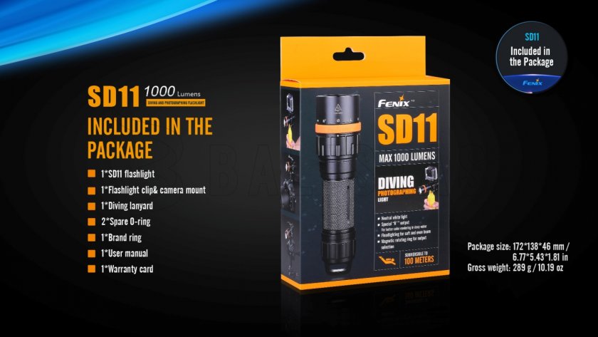 Potápačská LED baterka Fenix SD11