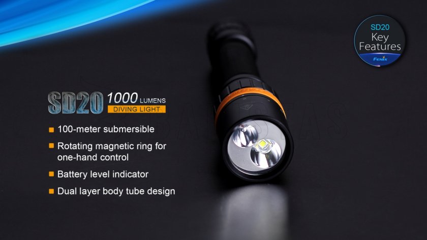 Potápačská LED svietidlo Fenix SD20