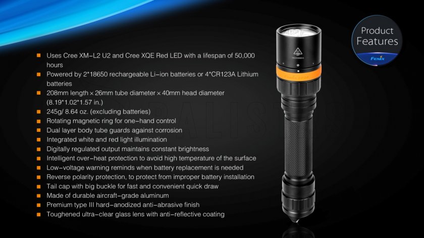 Potápačská LED svietidlo Fenix SD20