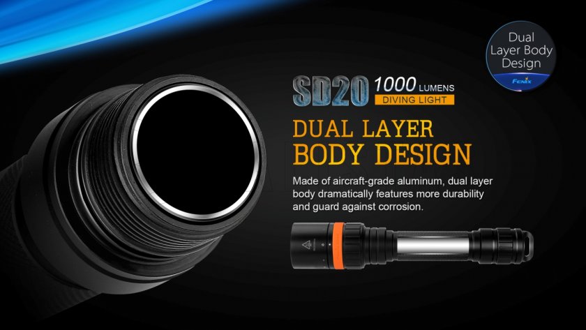 Potápačská LED svietidlo Fenix SD20
