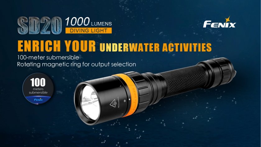 Potápačská LED svietidlo Fenix SD20