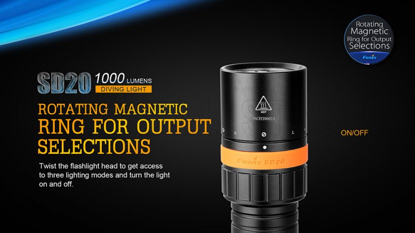Potápačská LED svietidlo Fenix SD20