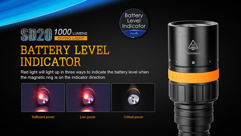 Potápačská LED svietidlo Fenix SD20