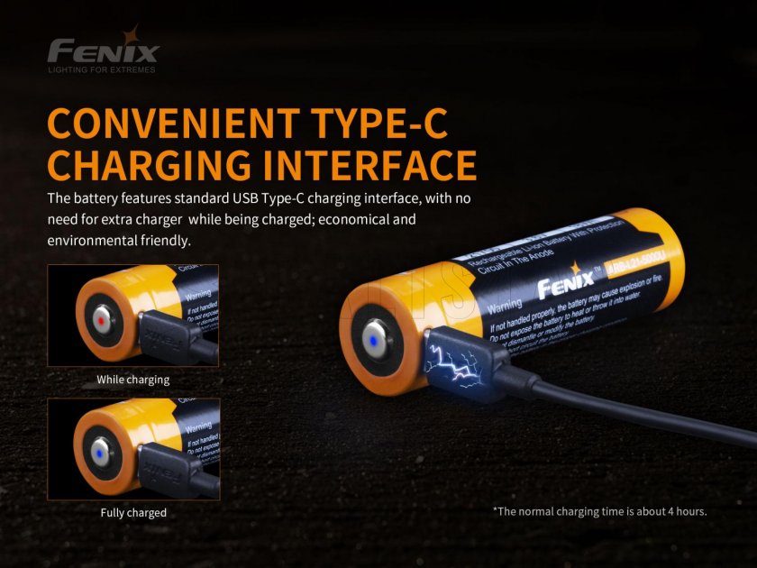 Nabíjacia batéria Fenix 21700 5000 mAh s USB-C (Li-Ion)