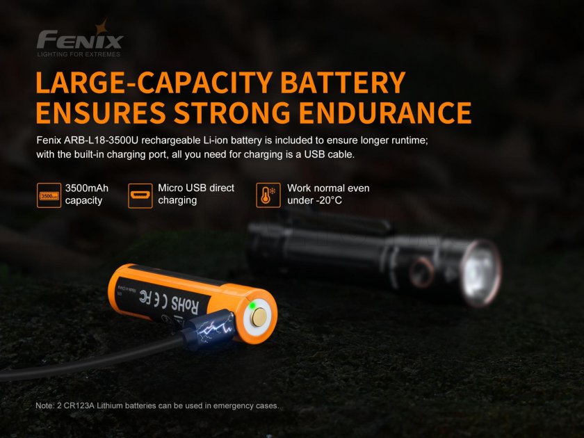 Baterka Fenix LD30 + USB batéria 3500 mAh