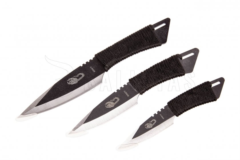 Súprava nožov Kandar black paracord (115)