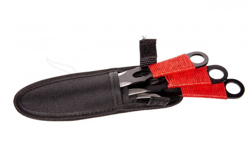 Sada vrhacích nožov Kandar red paracord (82)