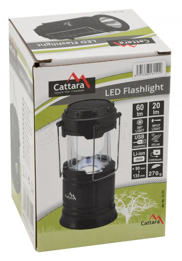 Nabíjacia kempingová svietidlo Cattara LED 20/60lm vysúvacia