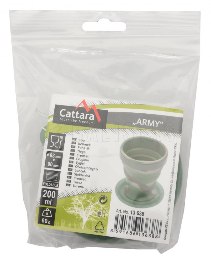 Silikónový skladací pohár ARMY 200ml