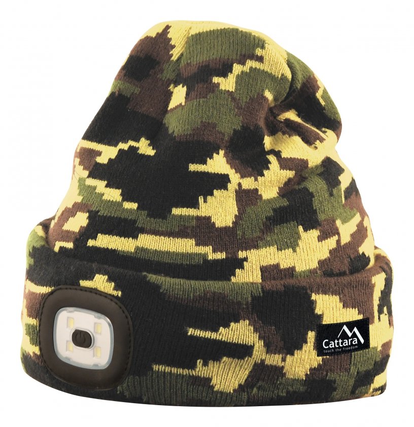 Čiapka ARMY s LED svietidlom USB nabíjacia