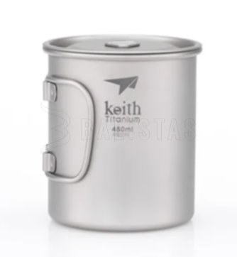 Titánový hrnček Keith s viečkom 450ml 2