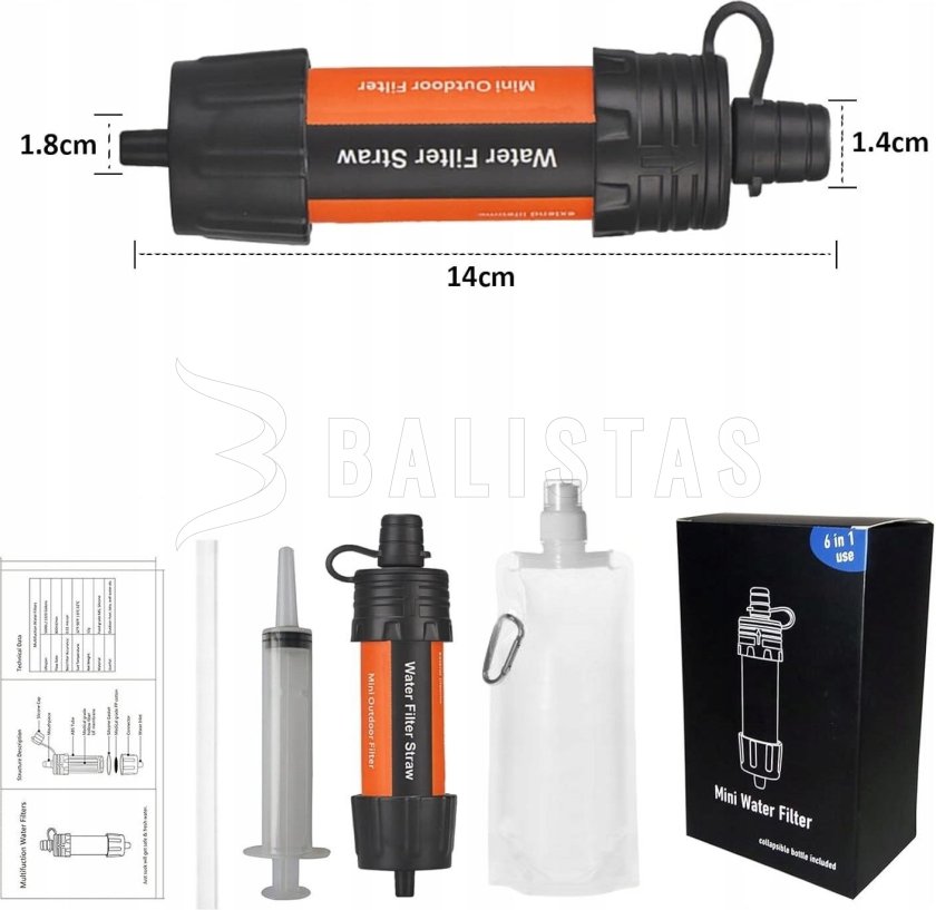 Vreckový filter na vodu Mini Water Filter 6v1 2