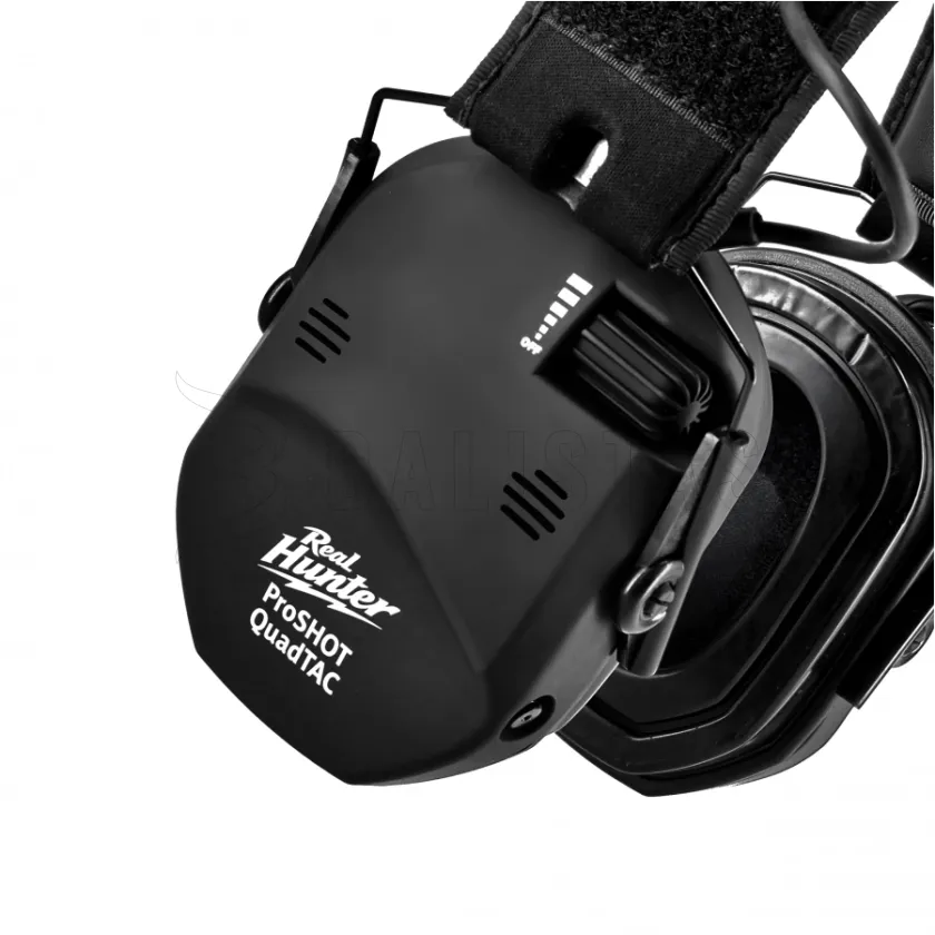 Aktívne strelecké slúchadlá RealHunter Active ProSHOT QuadTAC Čierne 2