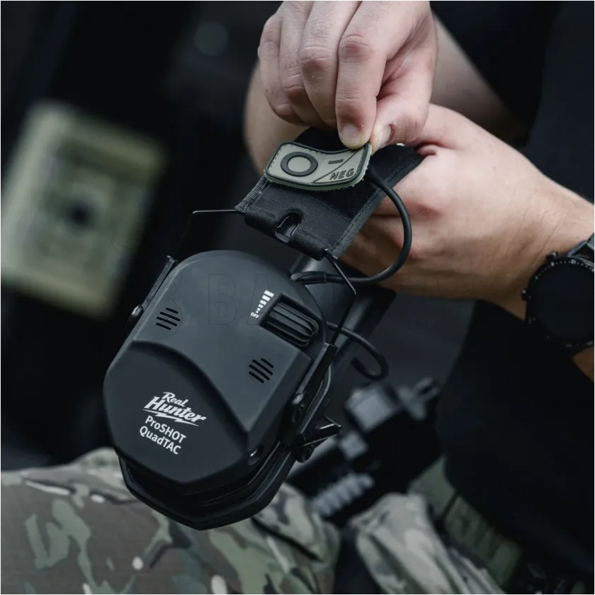 Aktívne strelecké slúchadlá RealHunter Active ProSHOT QuadTAC Čierne 10