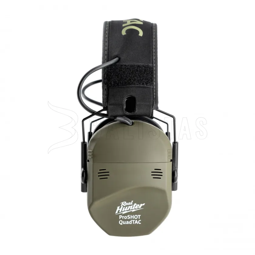Aktívne strelecké slúchadlá RealHunter Active ProSHOT QuadTAC Olivové 3