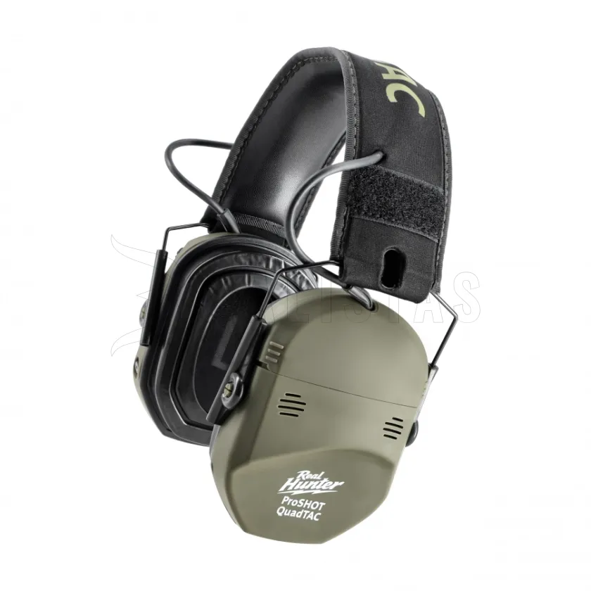Aktívne strelecké slúchadlá RealHunter Active ProSHOT QuadTAC Olivové 4