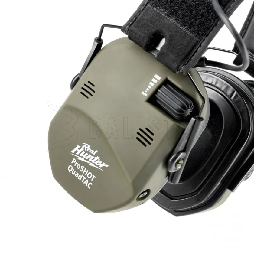 Aktívne strelecké slúchadlá RealHunter Active ProSHOT QuadTAC Olivové 2