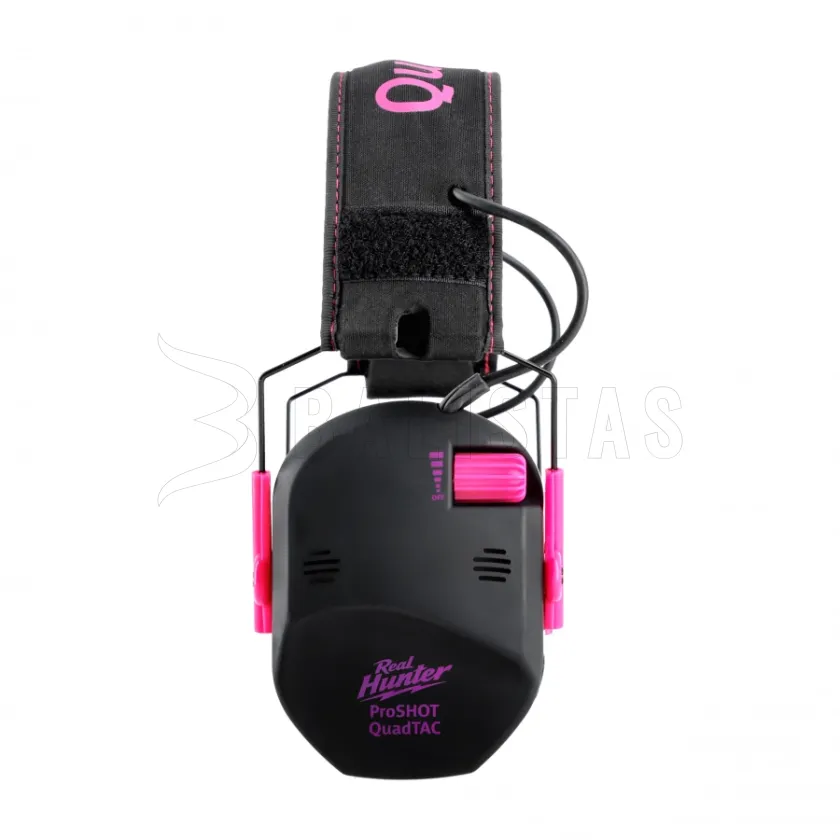 Aktívne strelecké slúchadlá RealHunter Active ProSHOT QuadTAC Devil Pink 3